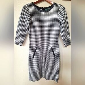 Lauren Ralph Lauren Womens   Knee-length Houndstooth Black White Dress Size XS